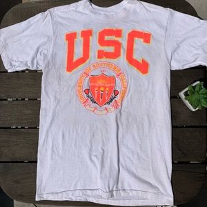 RetroVintage MED USC Trojans Shirt white orange